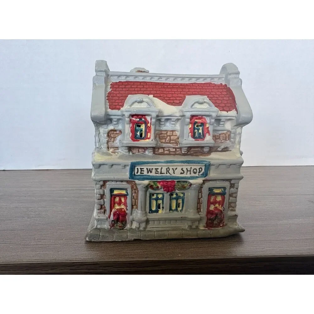 Greenbrier International Jewelry Shop Christmas Village Mini Ceramic Building